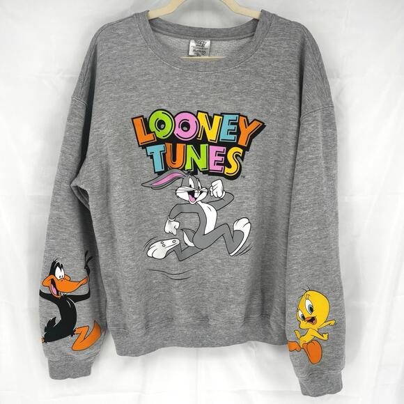 Looney Toons Colorful Graphic Pullover Sweatshirt Size XL - Picture 1 of 6